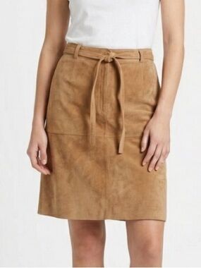 Isaac Mizrahi Tan Suede A-Line Skirt